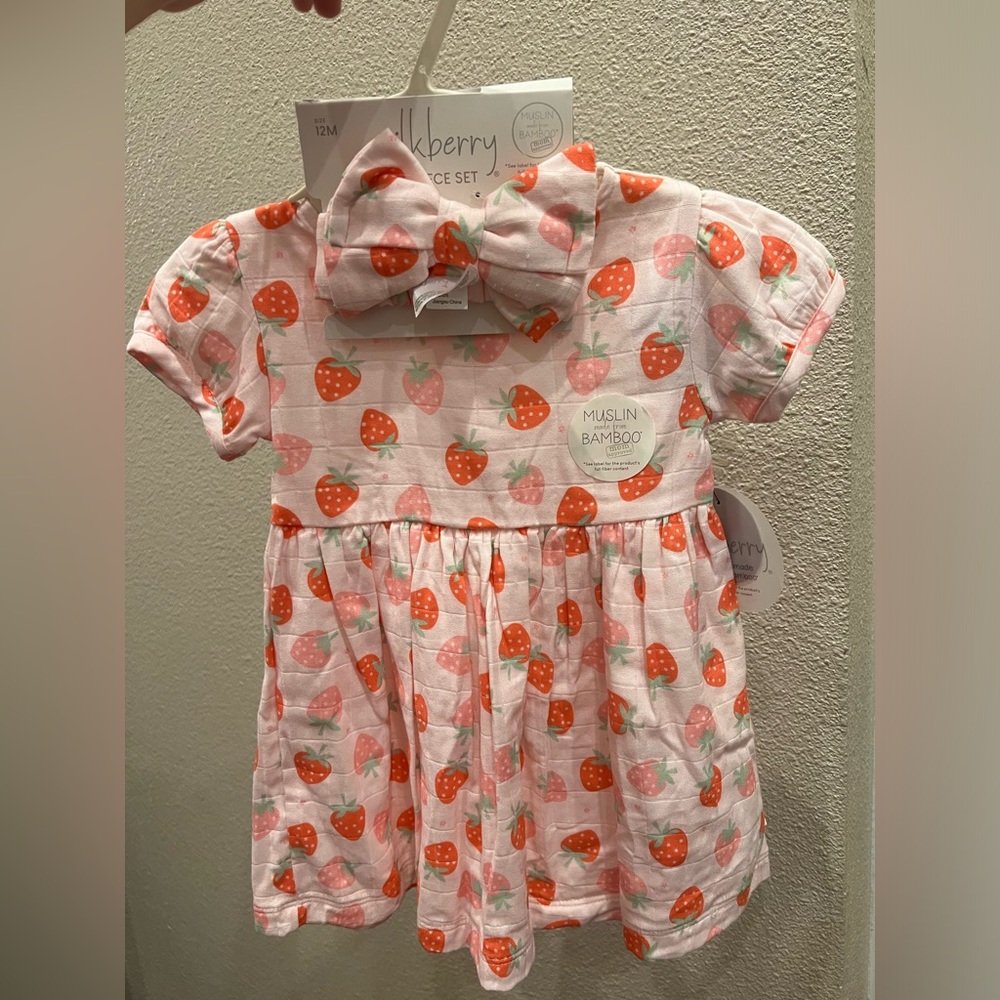 Milkberry Strawberry Dress 12M